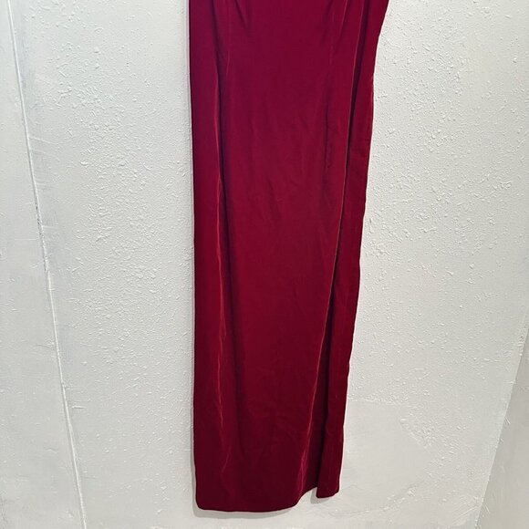 Vintage 80s Red Velvet Formal Pencil House of Bianchi Dress Womens 6 Rosettes - Picture 3 of 11